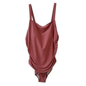 Catherine Malandrino 1X Swimsuit One Piece Mesa Rose Ruched Sides NWT $120 Plus